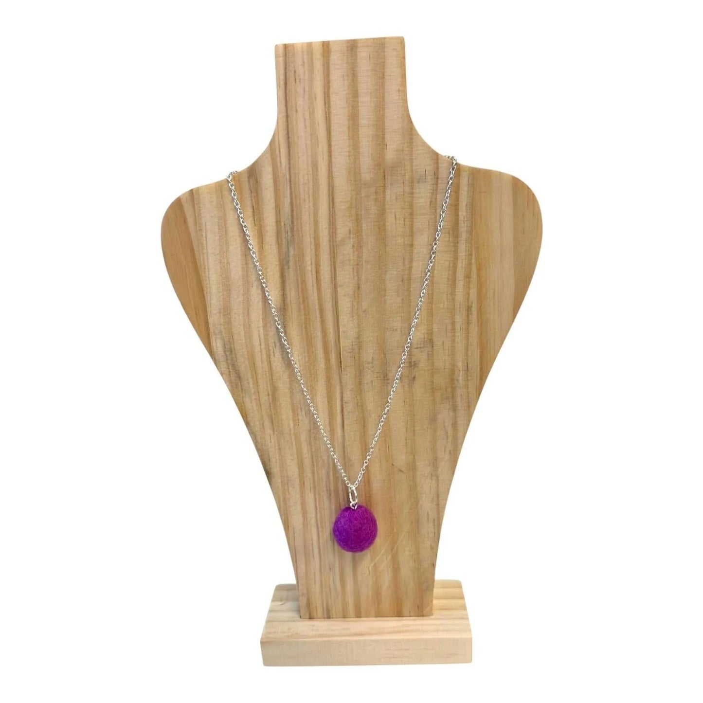 Hand Felted Wool Necklace - Silver Plated, Nickel Free