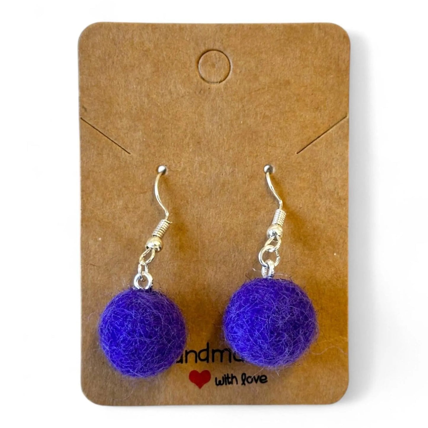 Jade Crafts Shetland Hand Felted Earrings - 100% Wool