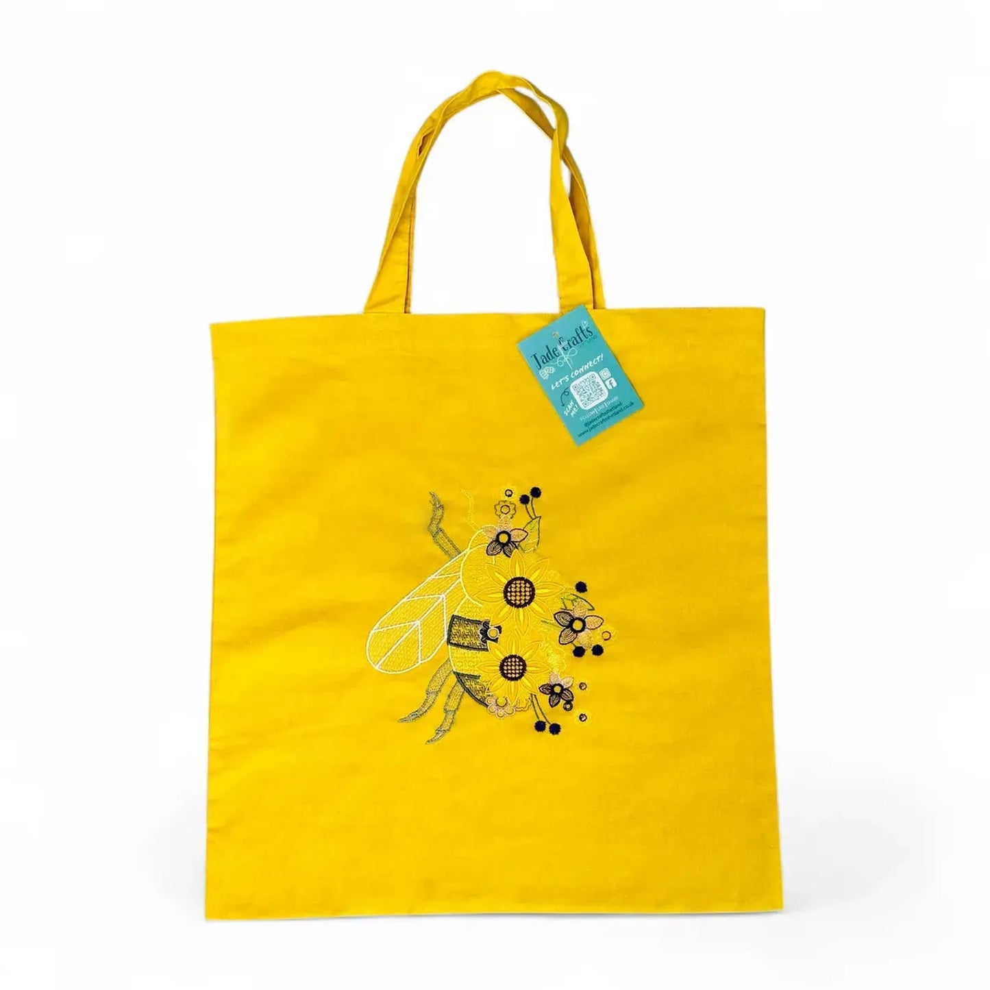 Jade Crafts Shetland Spring Bee Embroidered Tote Bag – Yellow