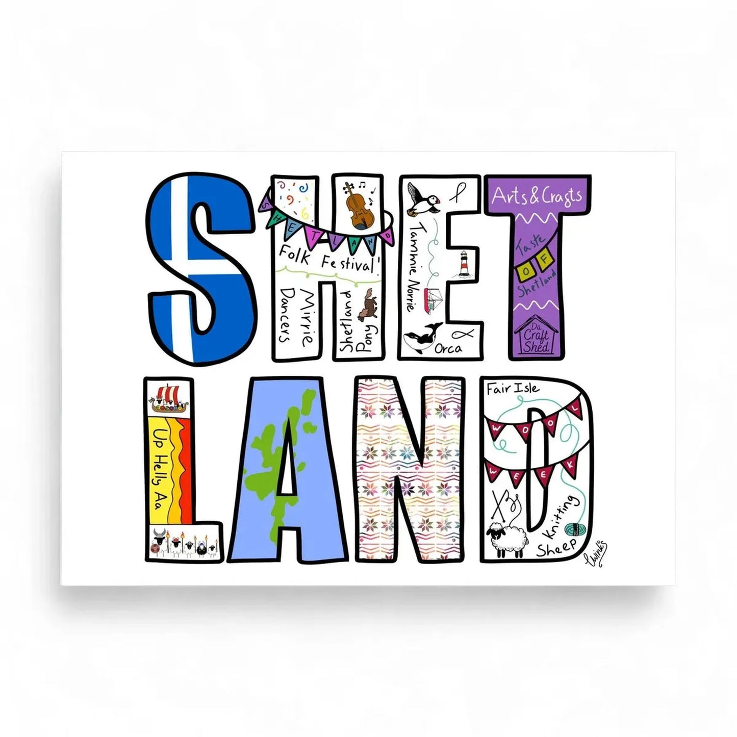 Shetland Illustrated Greeting Card – Shetland Highlights