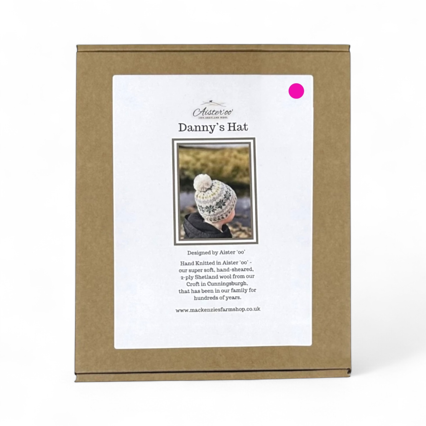 Aister 'oo' Danny's Hat gift kit with a pink dot.