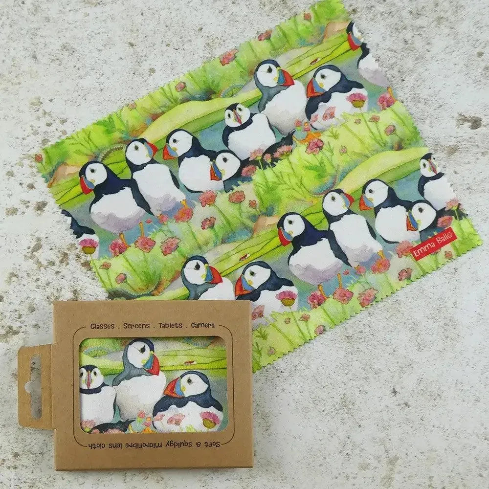 Emma Ball Sea Thrift Puffins Microfibre Lens Cloth