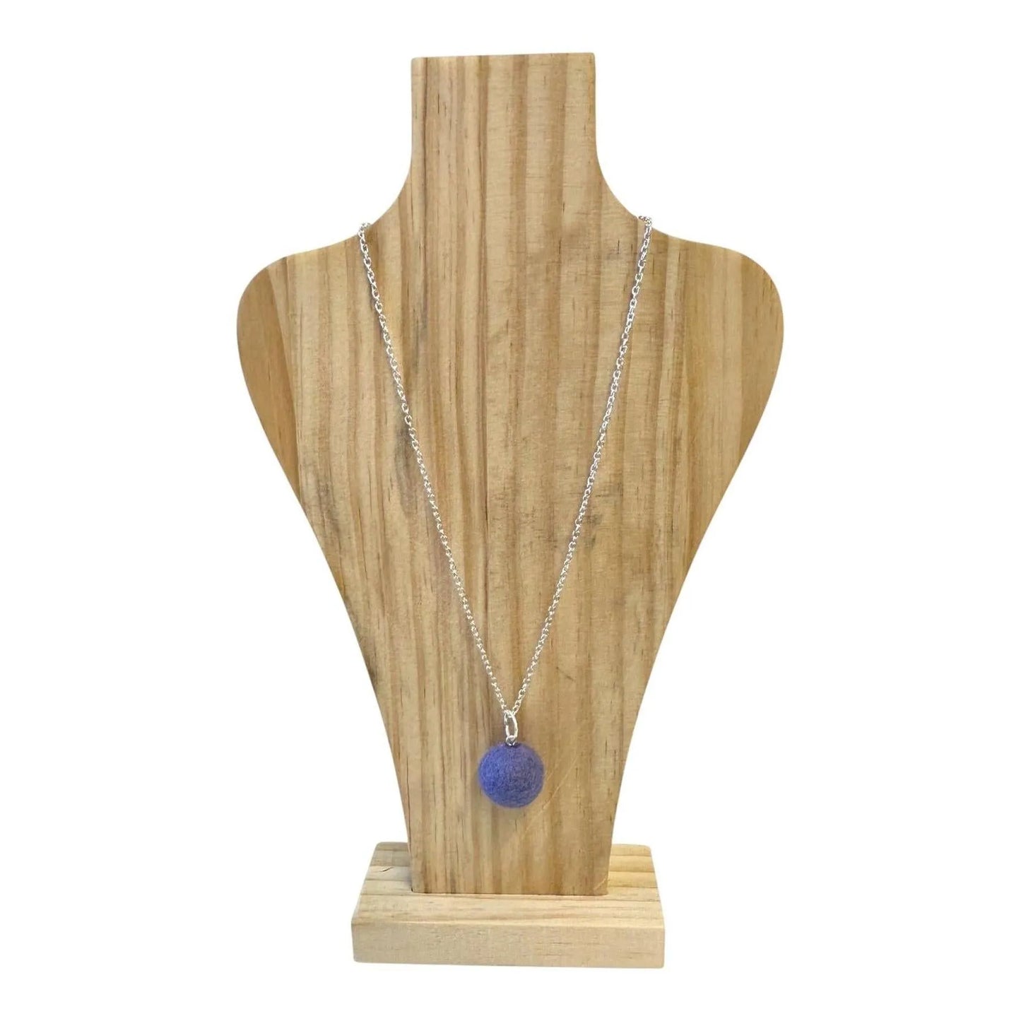 Hand Felted Wool Necklace - Silver Plated, Nickel Free