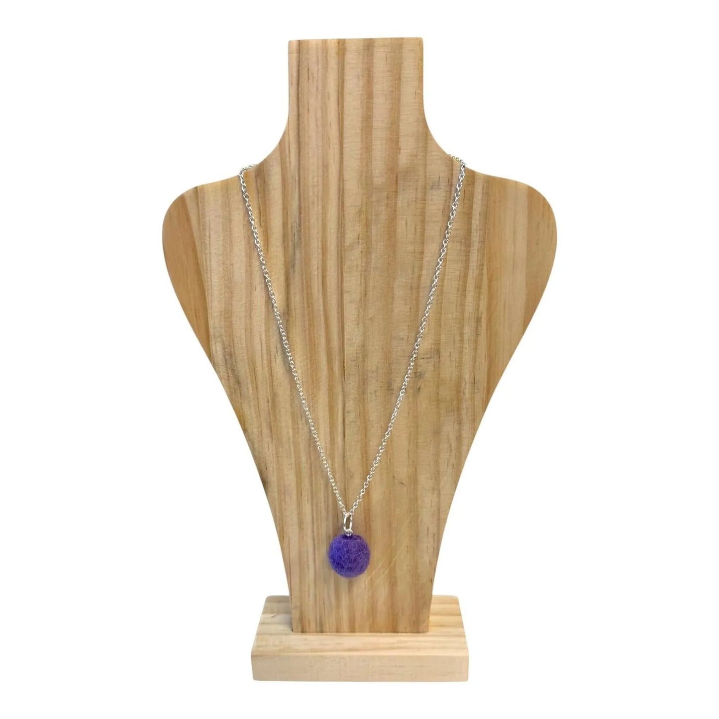 Hand Felted Wool Necklace - Silver Plated, Nickel Free