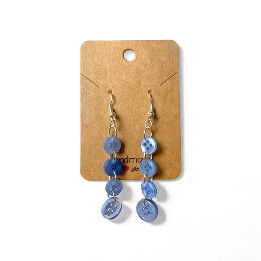 Handmade Button Earrings - Siver Plated, Nickle Free Jewellery