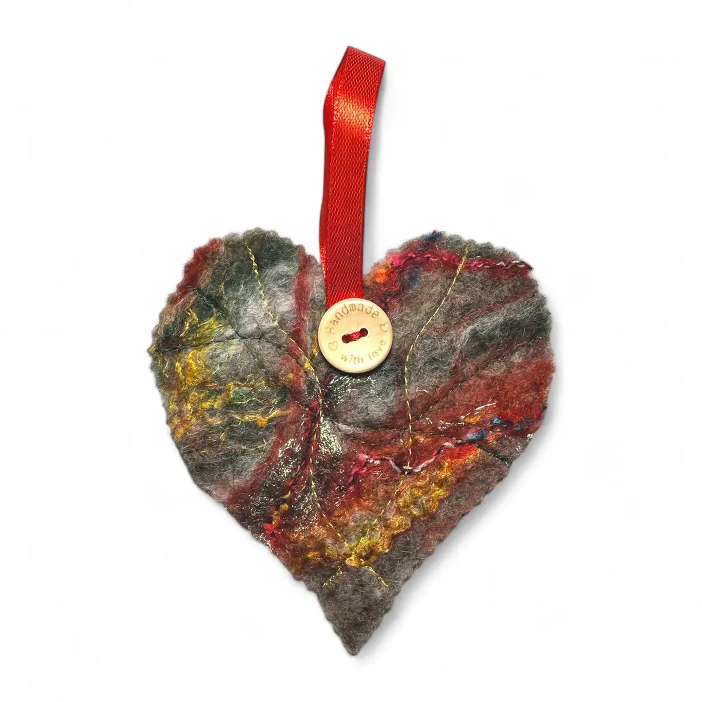 Handmade Felt Heart Christmas Tree Decoration