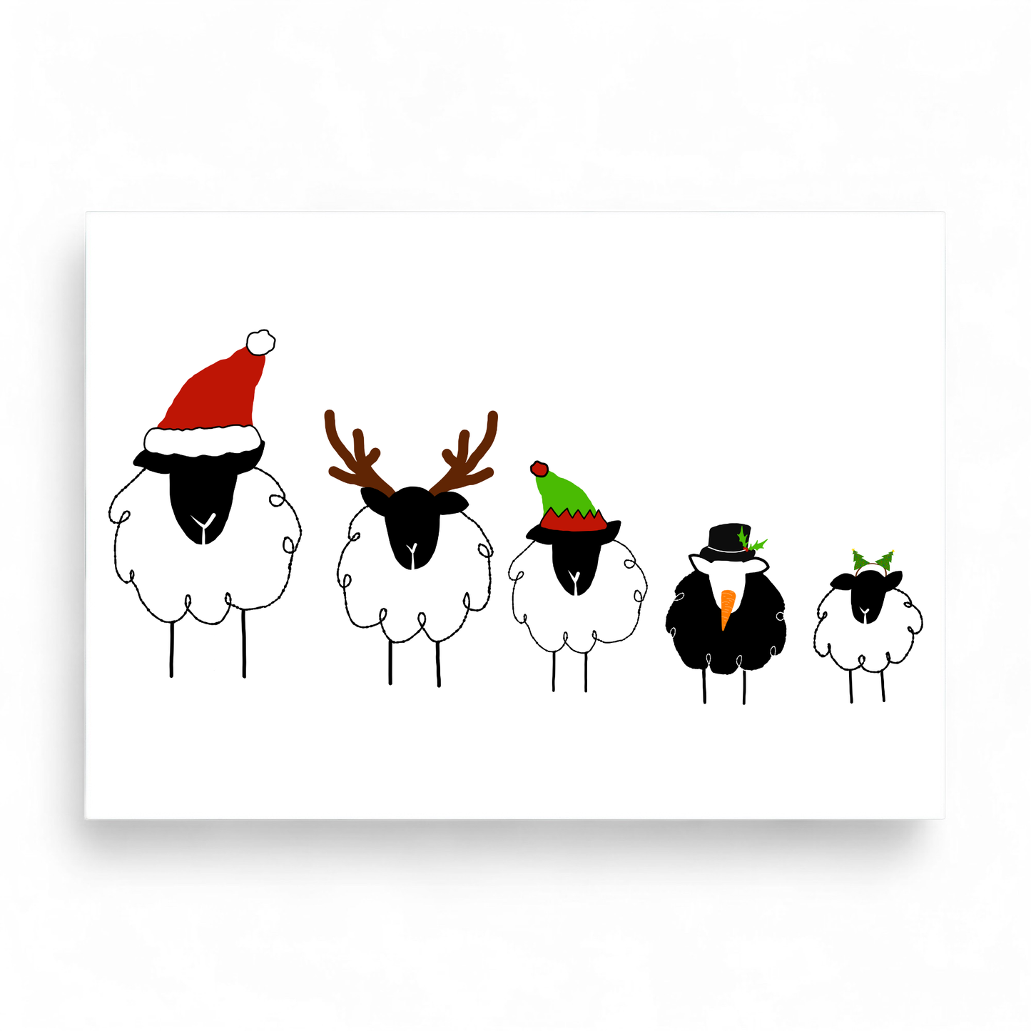 Printed Christmas Sheep Card