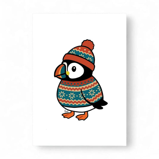 Jade Crafts Shetland Pete the Puffin Fair Isle Jumper Card