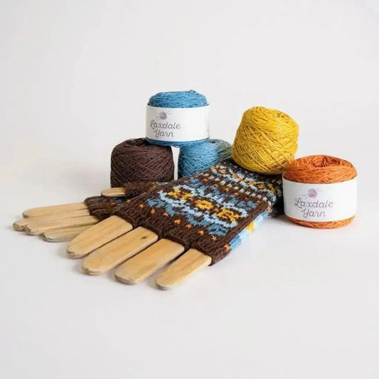 Laxdale Maggie's Mitts Knit Kit - 100% Shetland Wool