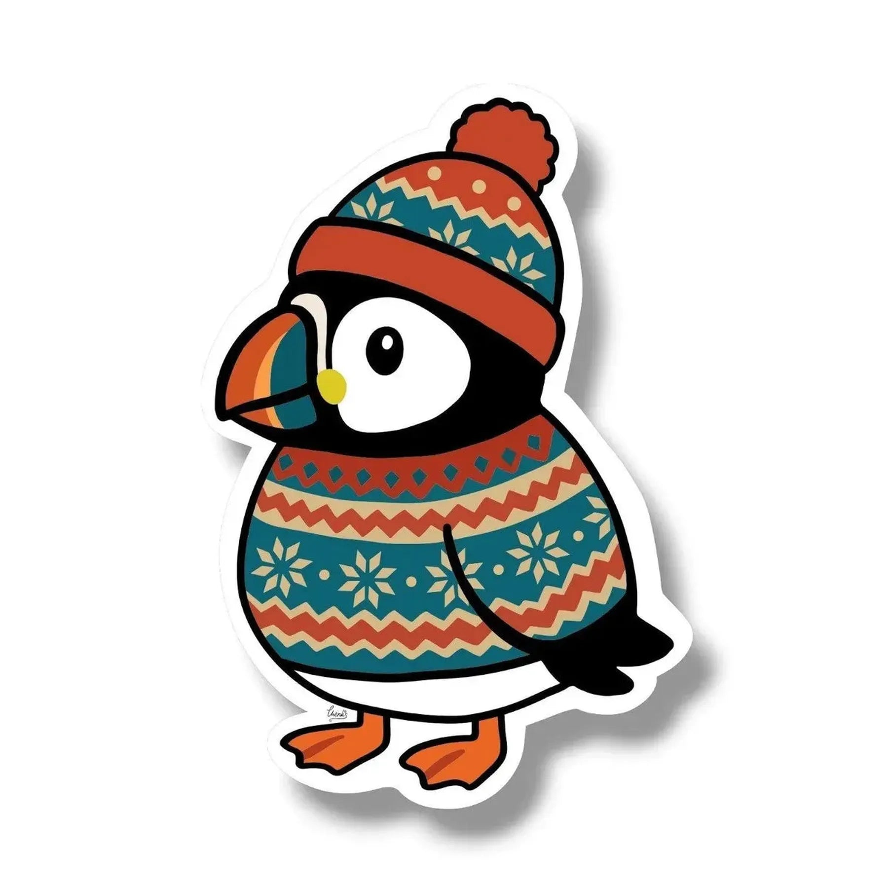 Pete The Puffin Fridge Magnet – Fair Isle Jumper Design