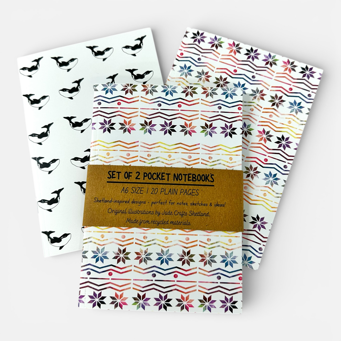 A6 Pocket Diaries – Rainbow Fair Isle & Orcas (Two-Pack)