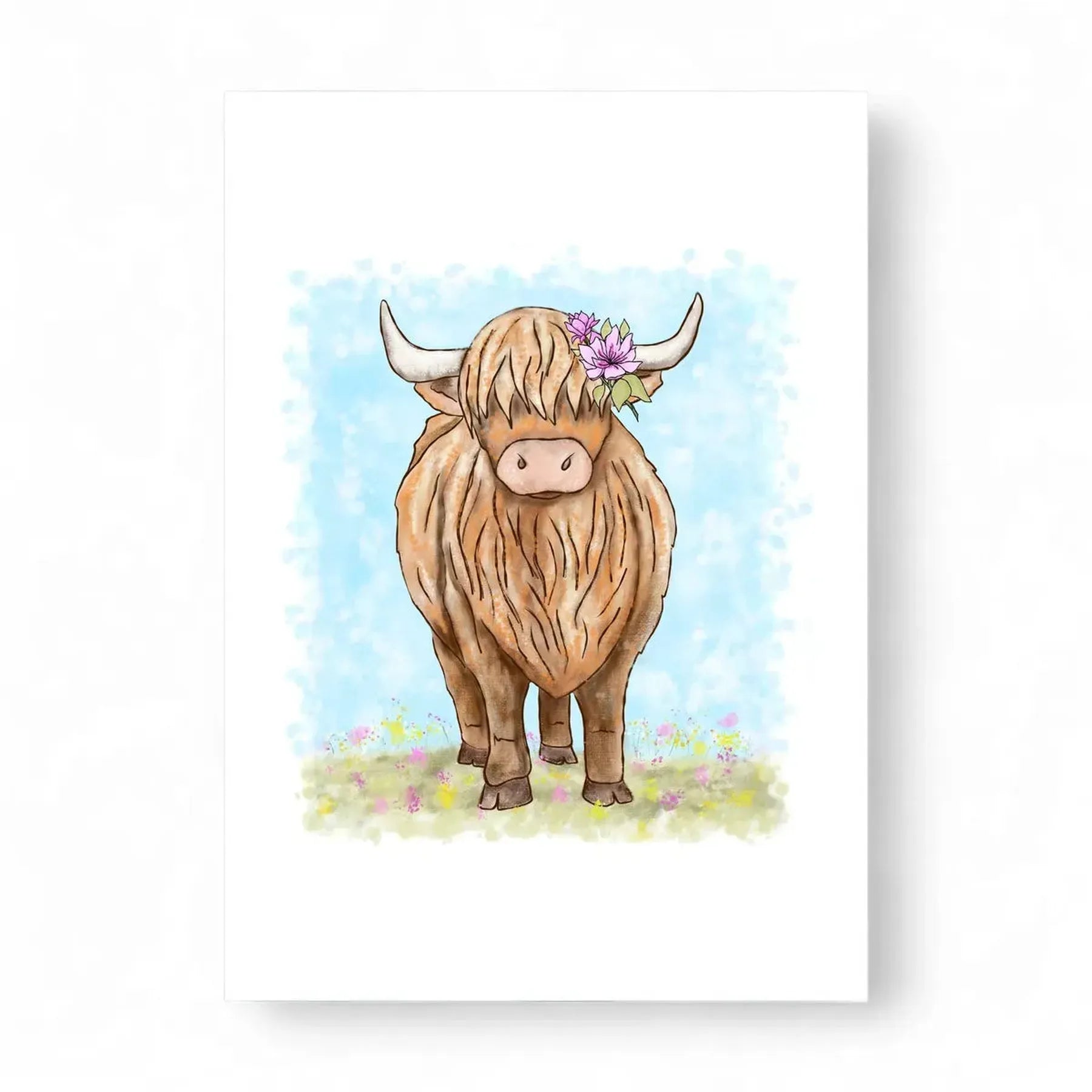 Printed Highland Coo Card – Scottish Design