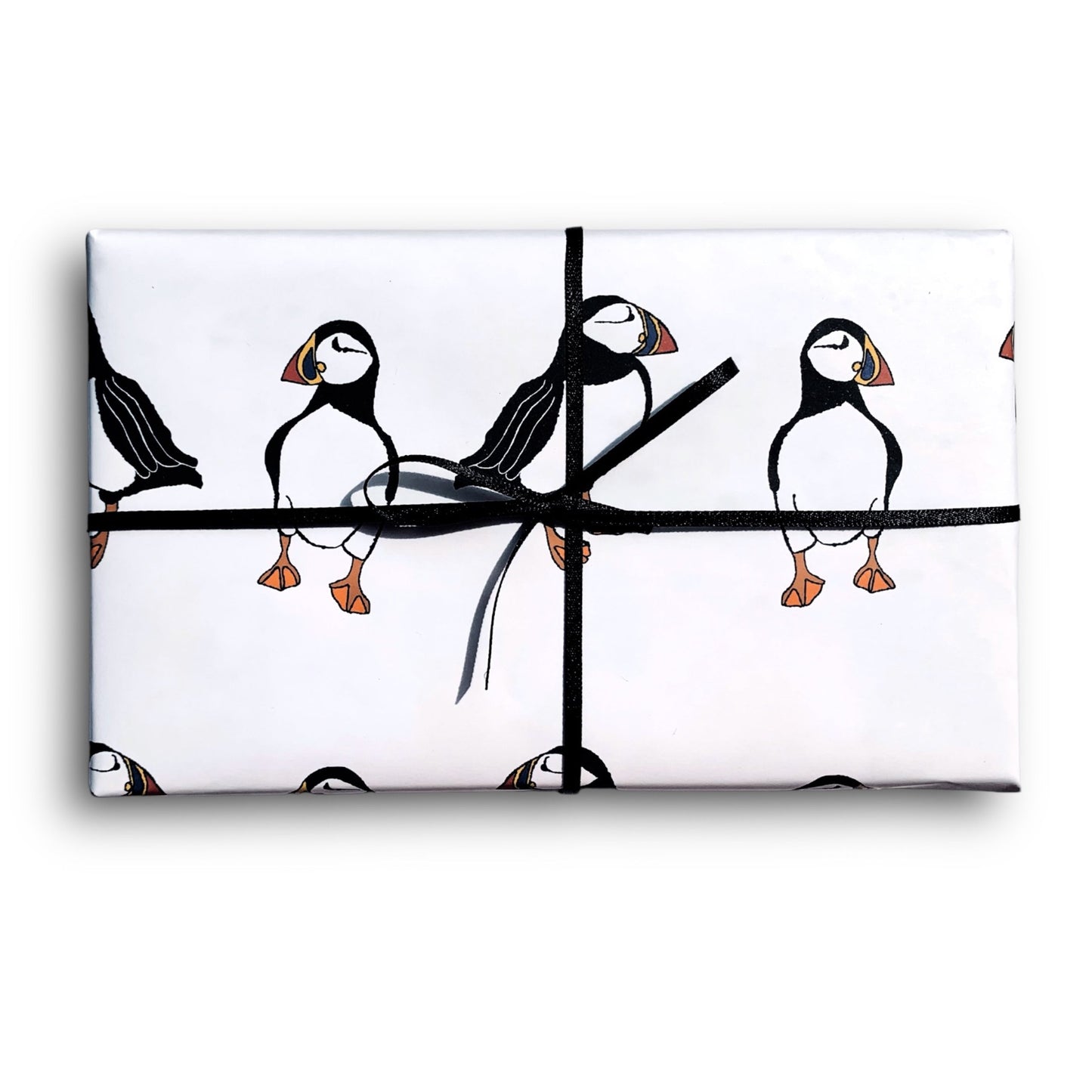 Puffin wrapping paper with Shetland wildlife design.