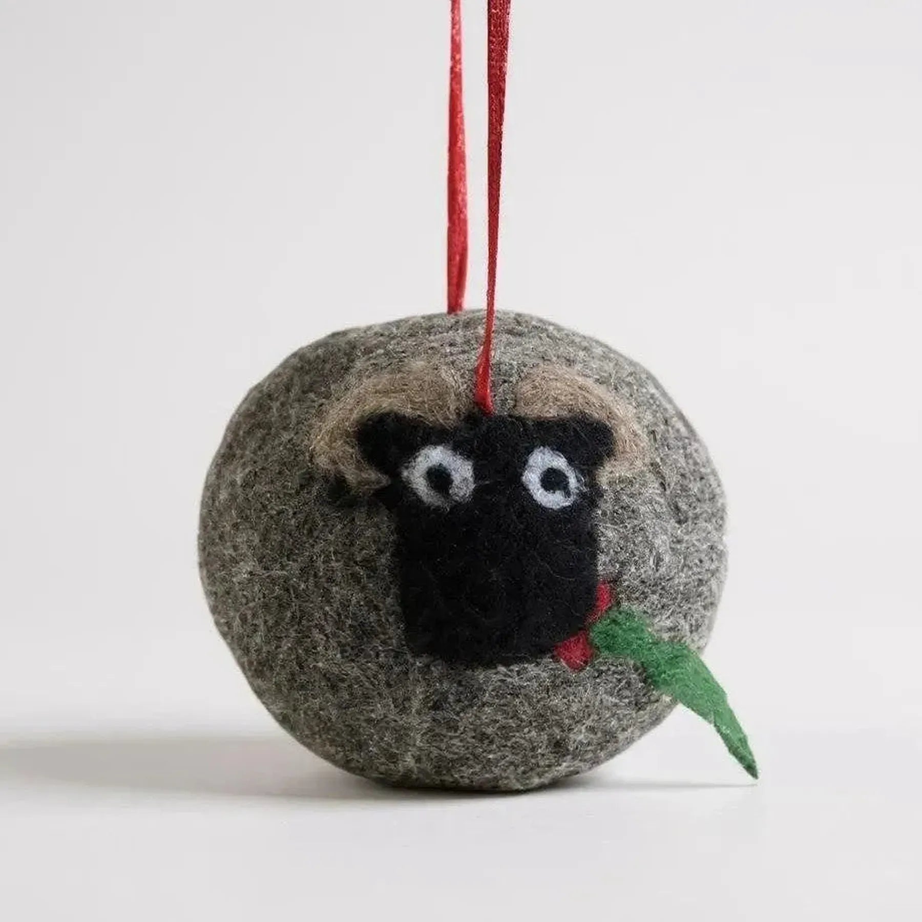 Shetland Sheep Felted Bauble – Handmade British Wool Ornament