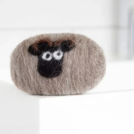 Shetland Sheep Hand Felted Soap – Lanolin Wool Exfoliating Gift