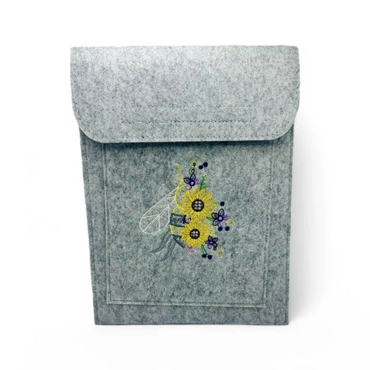 Spring Bee Embroidered Tablet Case – Felt iPad Sleeve