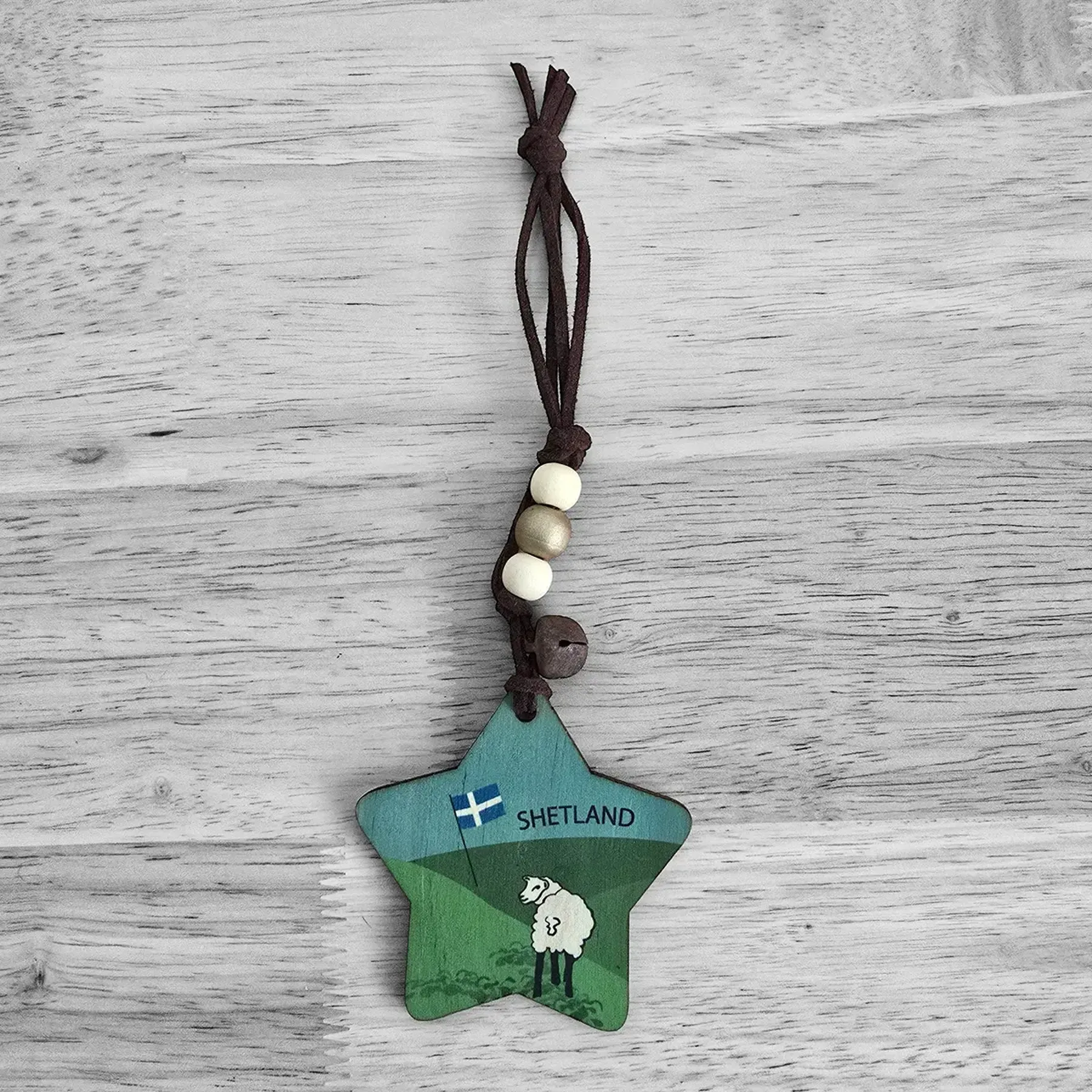 The Knotted Compass Wooden Star Ornaments - Shetland Coastal Decor