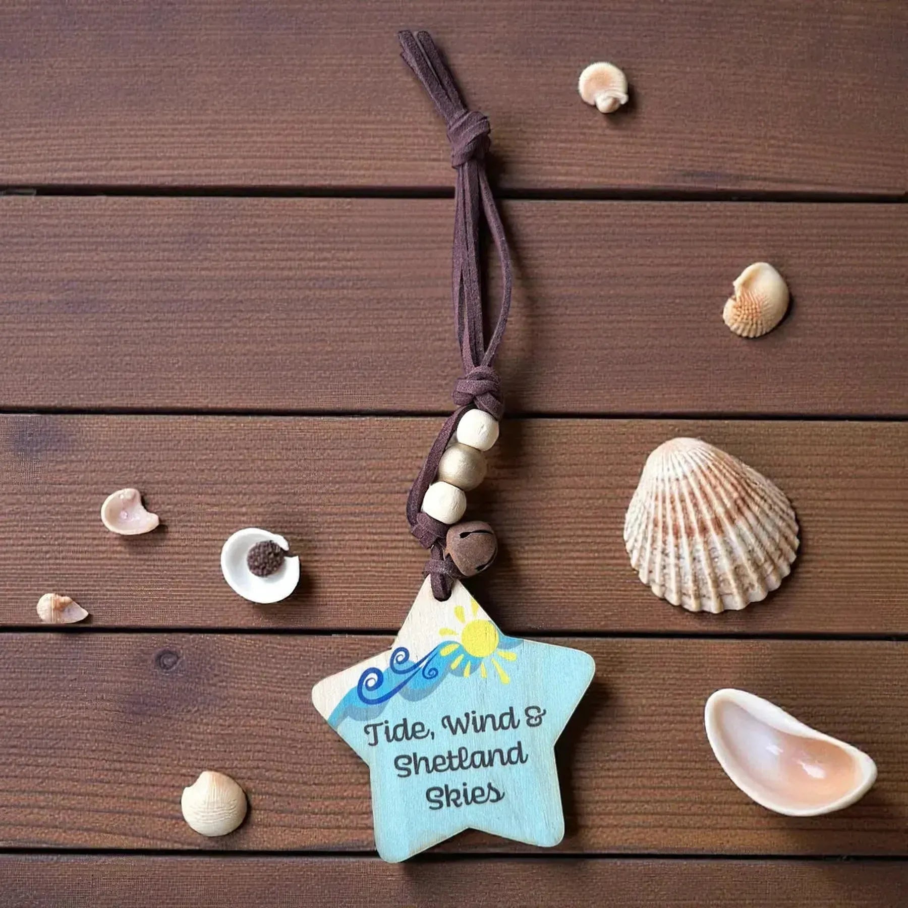 The Knotted Compass Wooden Star Ornaments - Shetland Coastal Decor